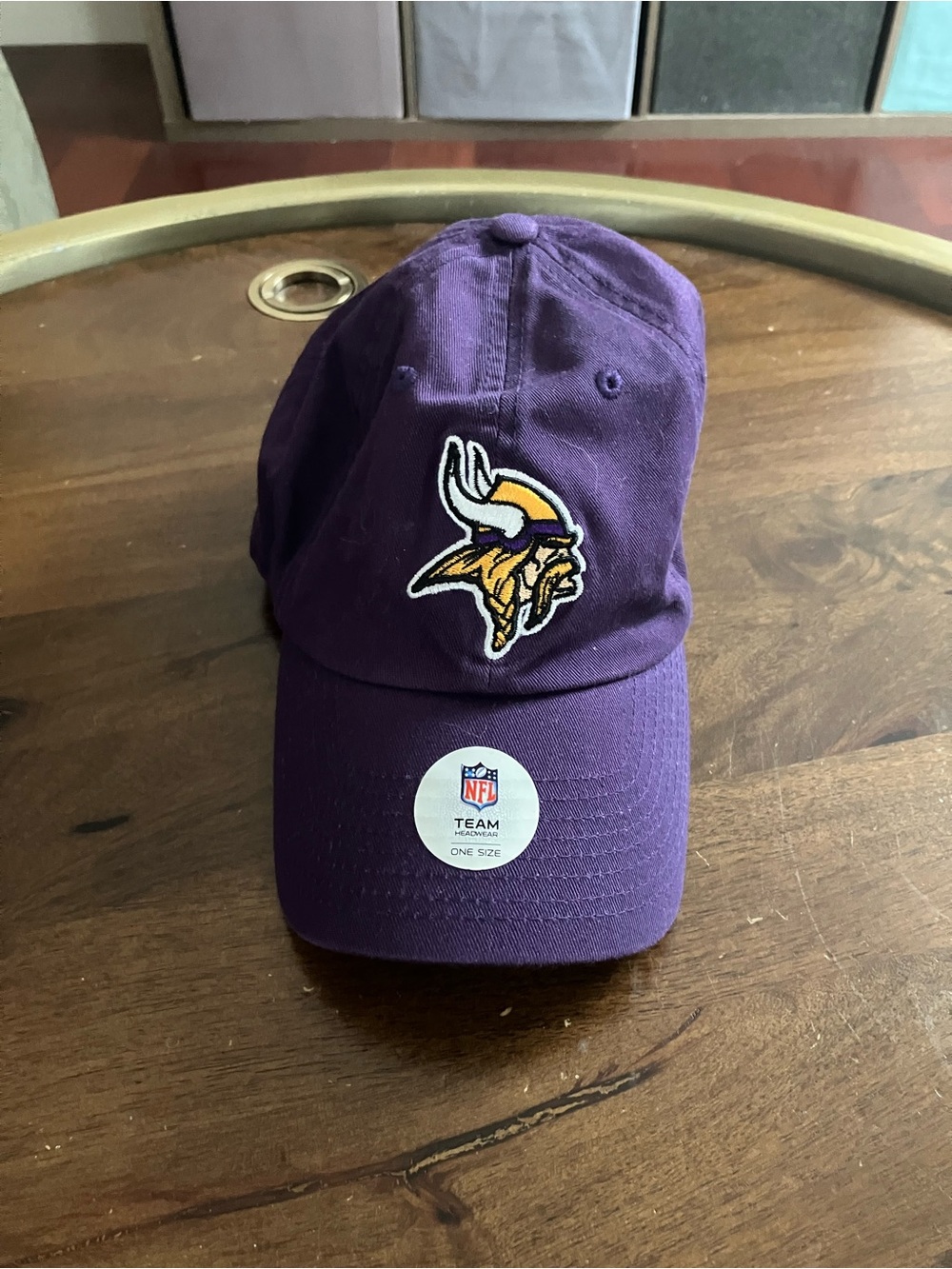 NFL Team Apparel Minnesota Vikings Hat Cap Purple Football Adult Strapback